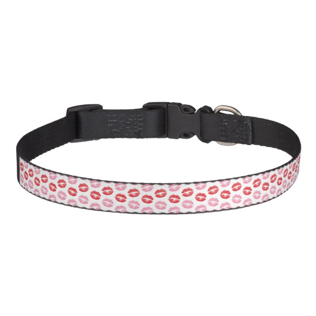 Red and Pink Lips, Pattern Of Lips, Lipstick, Kiss Pet Collar (Front)