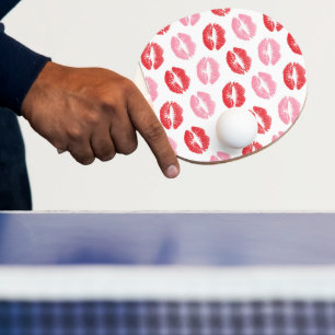 Red and Pink Lips, Pattern Of Lips, Lipstick, Kiss Ping Pong Paddle