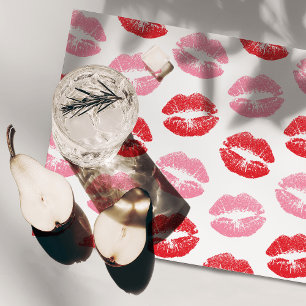 Red and Pink Lips, Pattern Of Lips, Lipstick, Kiss Placemat
