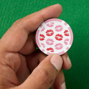 Red and Pink Lips, Pattern Of Lips, Lipstick, Kiss Poker Chips