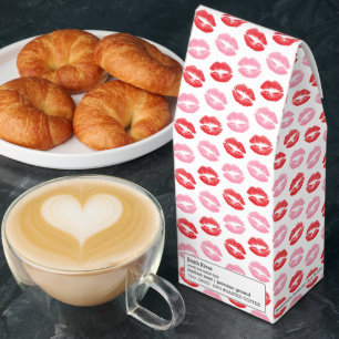 Red and Pink Lips, Pattern Of Lips, Lipstick, Kiss Roasted Coffee