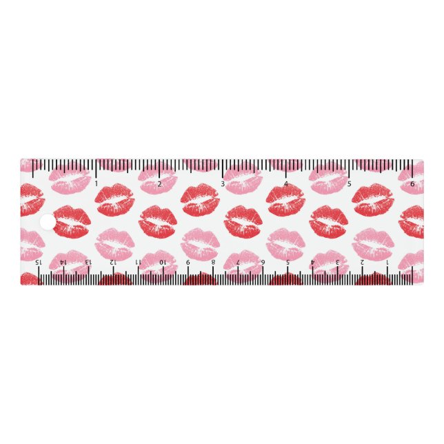 Red and Pink Lips, Pattern Of Lips, Lipstick, Kiss Ruler (Front)