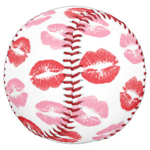 Red and Pink Lips, Pattern Of Lips, Lipstick, Kiss Softball
