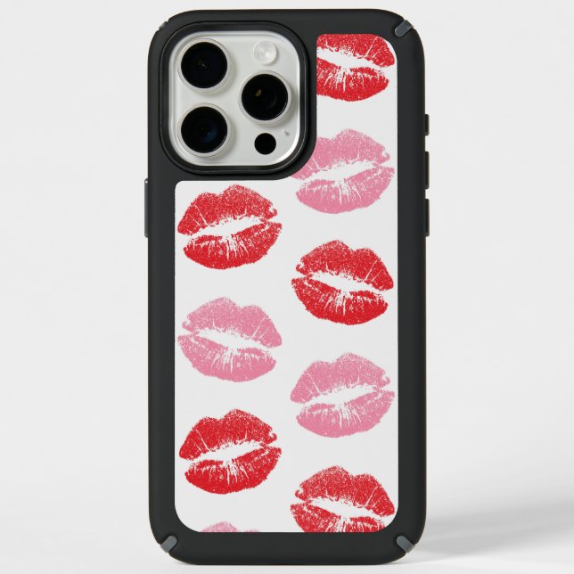 Red and Pink Lips, Pattern Of Lips, Lipstick, Kiss Speck iPhone Case (Front)