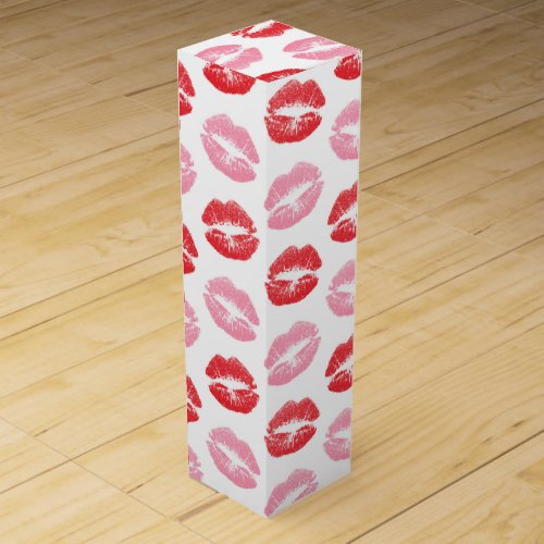 Red and Pink Lips Pattern Of Lips Lipstick Kiss Wine Box