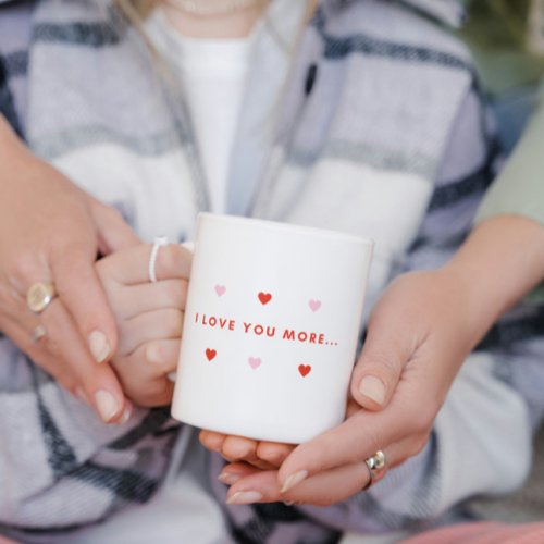 Red and Pink Love You More Than Coffee Romance  Coffee Mug