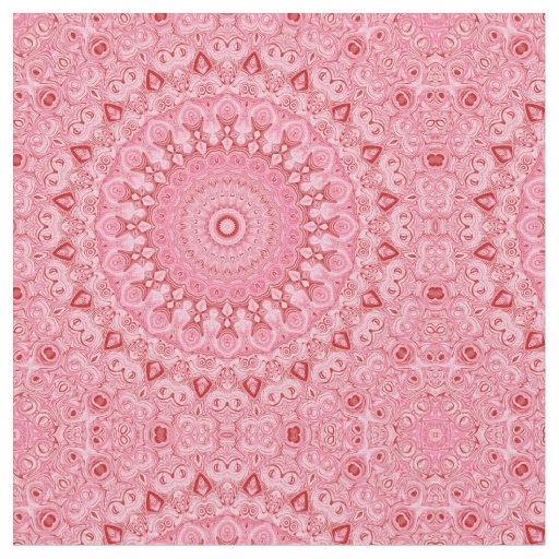 Red and Pink Mandala Pattern Design Fabric