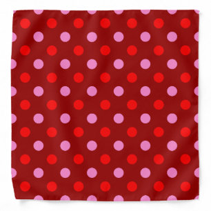 Red and Pink On Maroon Polka Dots Design Bandana