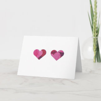 Red and Pink pair of hearts Holiday Card