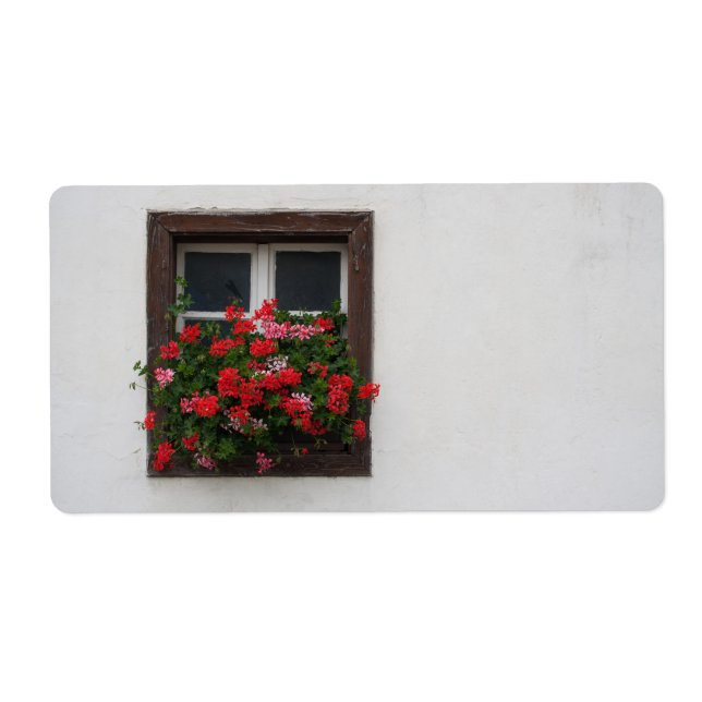Red And Pink Pelargonium Label (Front)