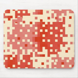 Red and Pink Pixel Pattern Mouse Pad