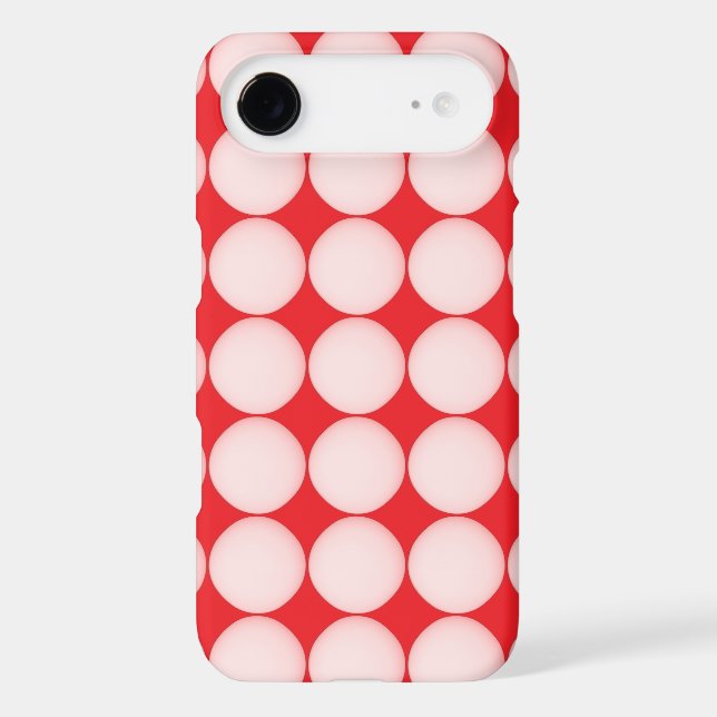 Red and Pink Polka Dot Pattern Case-Mate iPhone Case (Back)