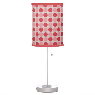 Red and Pink Polka Dotted Table Lamp