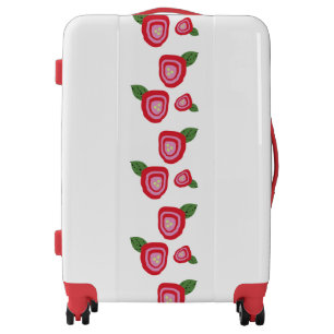 Red and Pink Poppy Floral Roses Luggage