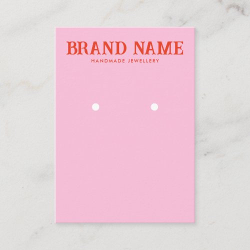 Red and Pink Retro Bold Modern Earrings Display Business Card
