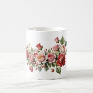 Red and Pink Rose Swag Coffee Mug