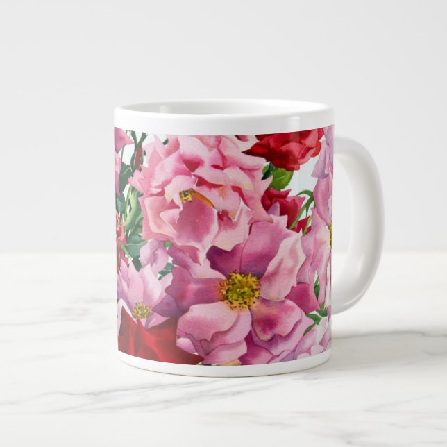 Red and Pink Roses 2008 Large Coffee Mug (Front Right)