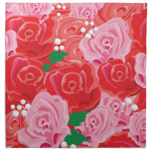 Red and Pink Roses Cloth Napkin