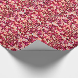 Red and Pink Roses Floral Happy Mother's Day Wrapping Paper