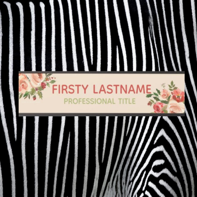 Red and Pink Roses Office Door Signs Name Plate (Creator Uploaded)