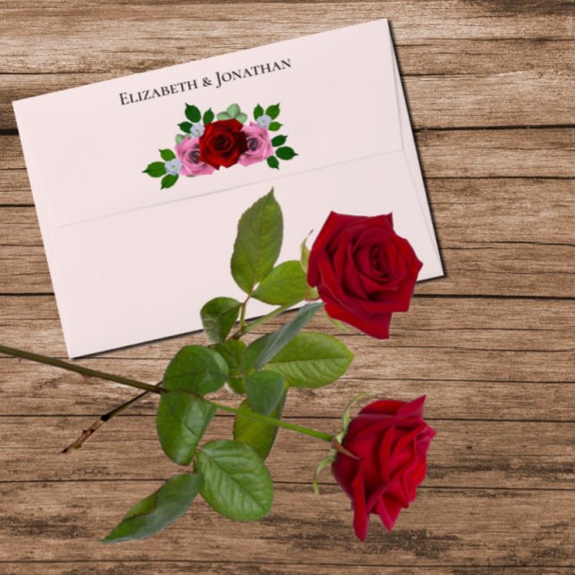 Red and Pink Roses Wedding Envelope (Creator Uploaded)