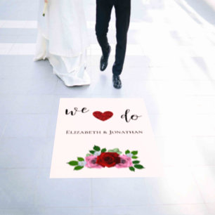 Red and Pink Roses Wedding Floor Decals