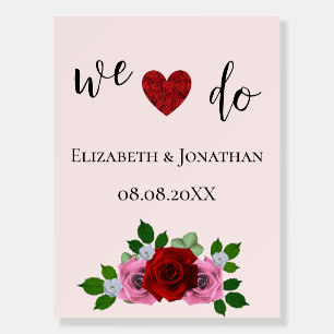 Red and Pink Roses Wedding Foam Board