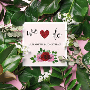 Red and Pink Roses Wedding Napkins