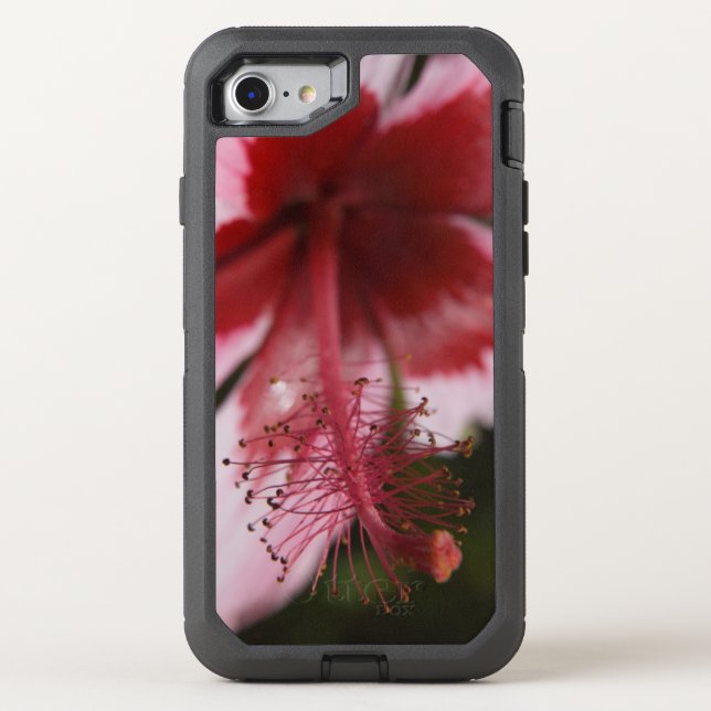 Red and Pink Royal Hawaiian Hibiscus Otterbox iPhone Case (Back)
