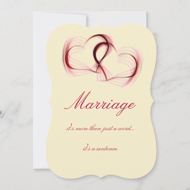Red and Pink Sarcastic Wedding Cards (Front)