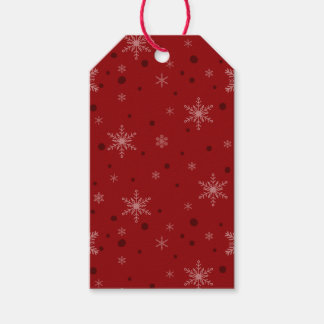 Red and Pink Snowflakes Gift Tag