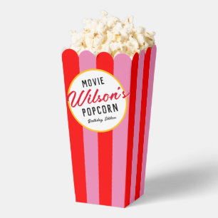 Red and Pink Special Event Movie Night Popcorn Favor Boxes