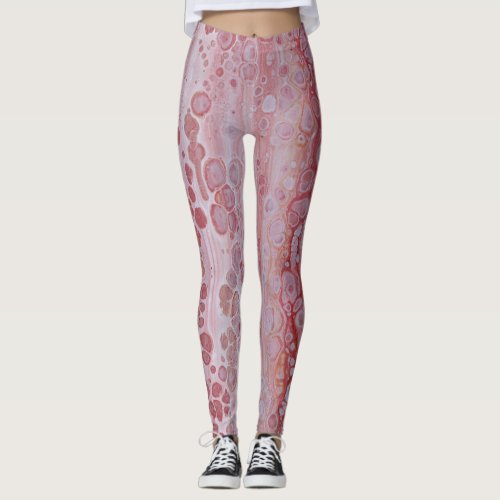 Red and Pink Splotches  Leggings