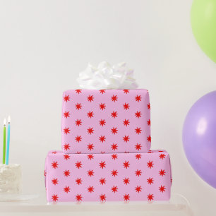 Red and Pink stars Valentine’s Day Wrapping Paper
