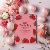 Red and Pink Strawberry Custom Party