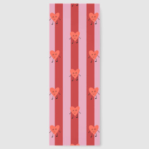 Red and pink stripe design with cute little hearts bookmarks