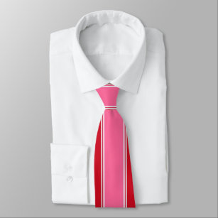 Red and Pink Stripe Neck Tie