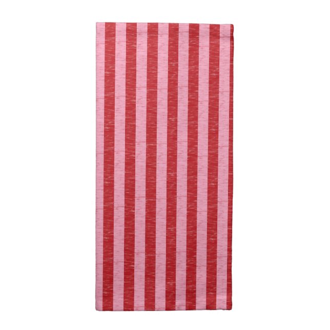 Red and Pink Stripes Cloth Napkin (Half Fold)