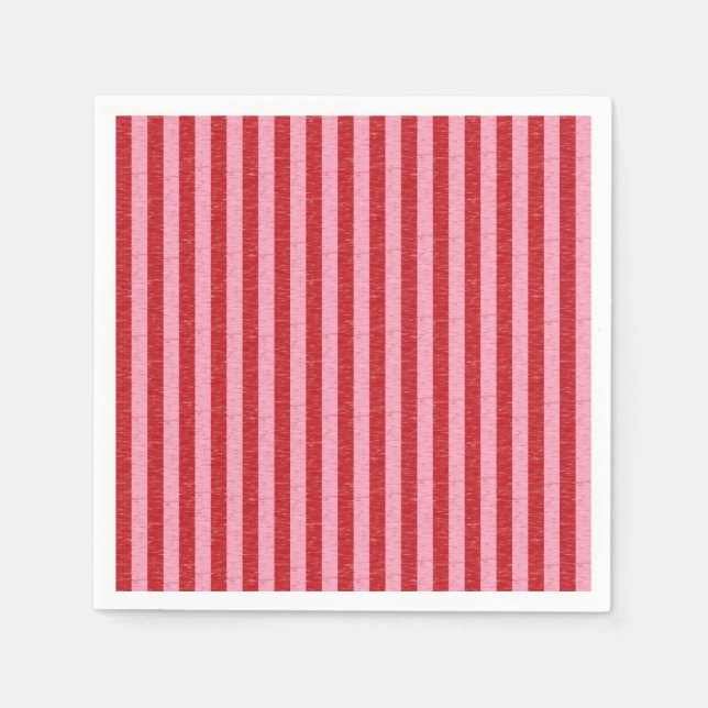 Red and Pink Stripes Napkins (Front)