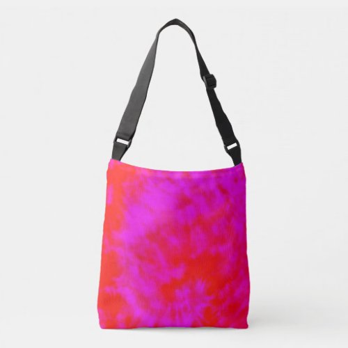 Red And Pink Tie Dye Crossbody Bag