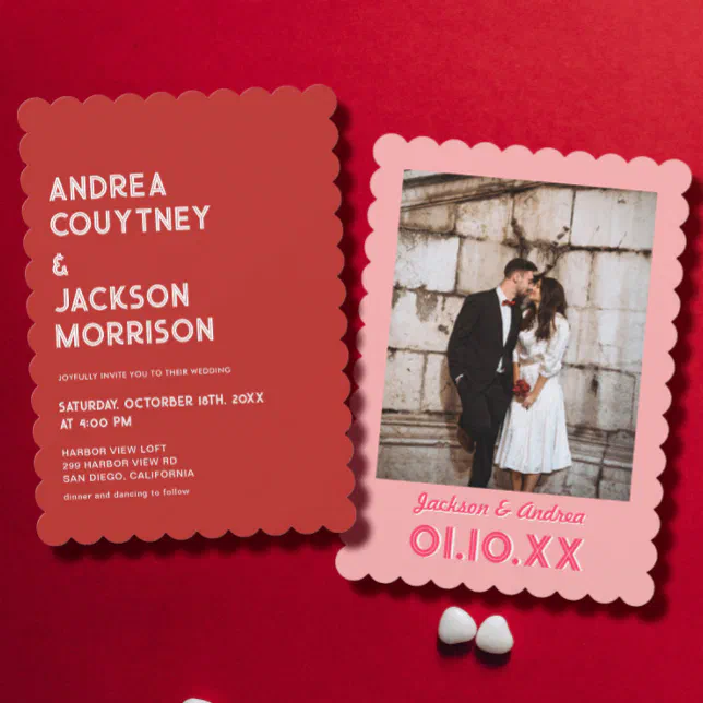Red and Pink Valentine Wedding Invitation | Zazzle