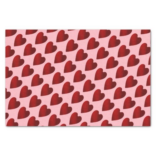 Red and pink Valentines Day hearts Tissue Paper