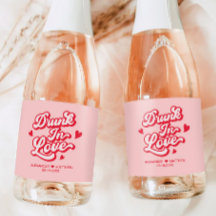 Red and Pink Valentines Wedding Champagne Favor