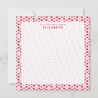 Red and Pink Watercolor Heart Thank You Card
