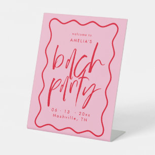 Red And Pink Wavy Frame Bachelorette Welcome Sign