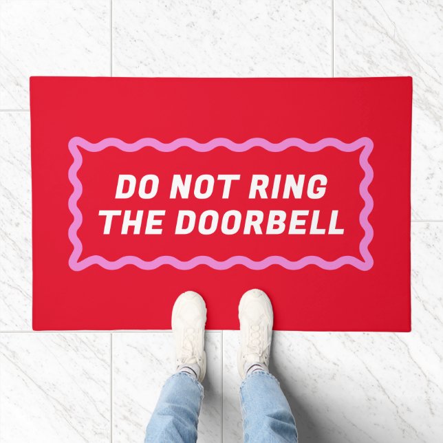 Red and Pink Wavy Frame Nice Package Doormat (Indoor)