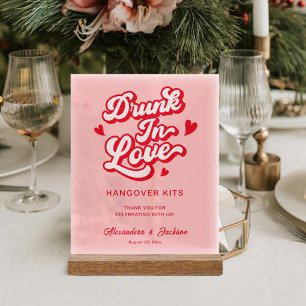Red and Pink Wedding Hangover Kits Acrylic Sign