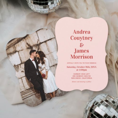 Red and Pink Wedding  Invitation