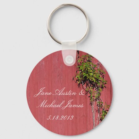 Red And Pink Wedding With Climbing Ivy Key Ring