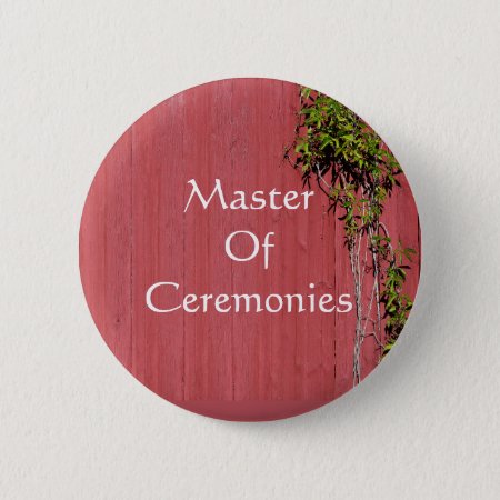 Red And Pink Wedding With Ivy Badge Name Tag Pinback Button